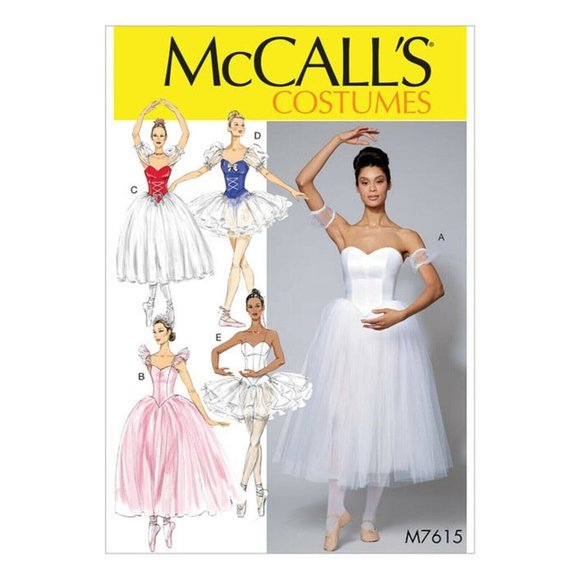 McCalls M7615 Misses Ballet Costume with Tutu Sewing Pattern New Size 14 to 22 - Picture 3 of 11